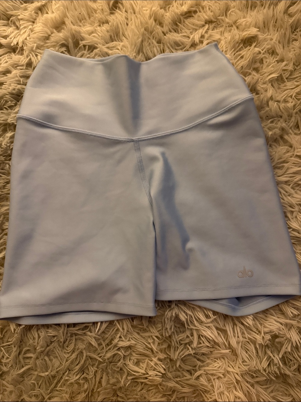 ALO Yoga High-Rise Pastel Blue Bike Shorts